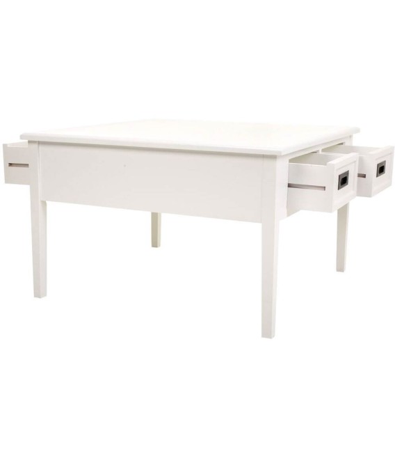 MESA DE CENTRO 80 X 80 PAROS MADERA BLANCA
