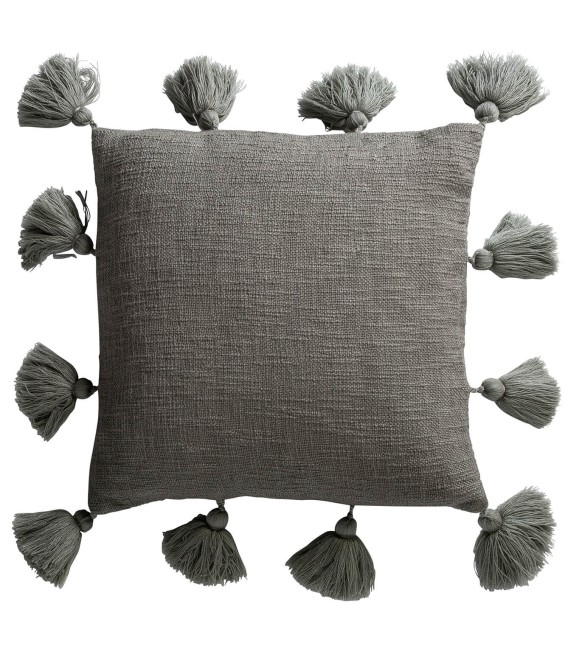 COJÍN FERIA  GRIS ALGODÓN 45 X 45 