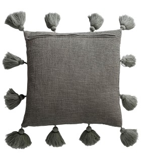 COJÍN FERIA  GRIS ALGODÓN 45 X 45 