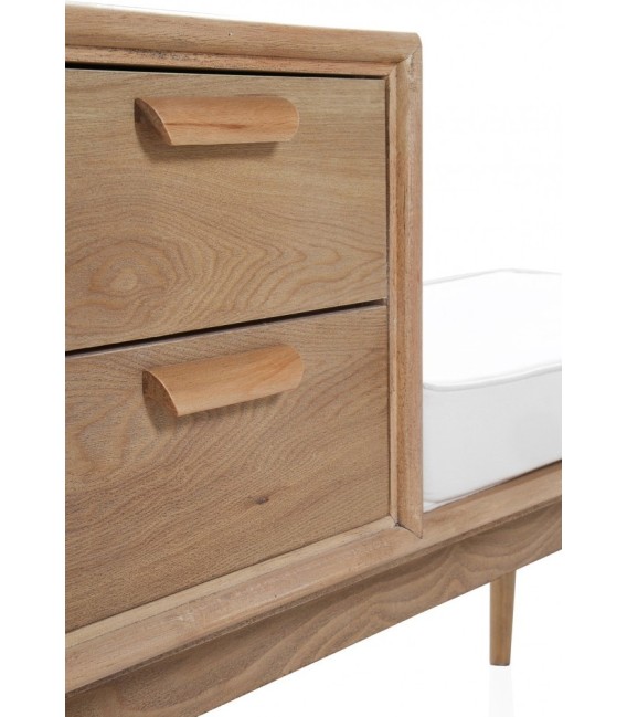 BANCO PIE DE CAMA FRESNO MADERA Y TEXTIL 