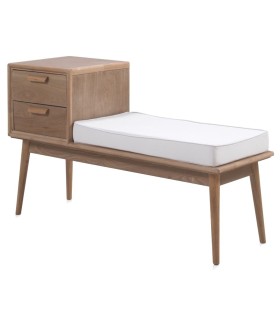 BANCO PIE DE CAMA FRESNO MADERA Y TEXTIL 
