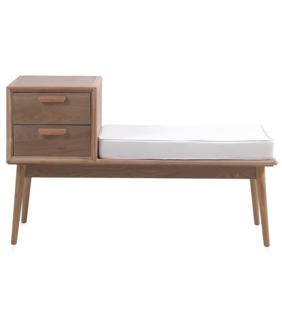 BANCO PIE DE CAMA FRESNO MADERA Y TEXTIL 