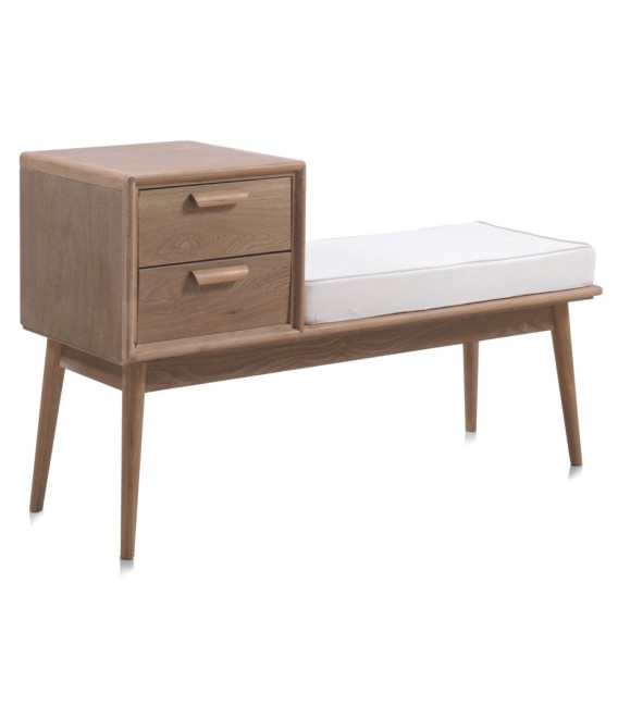 BANCO PIE DE CAMA FRESNO MADERA Y TEXTIL 