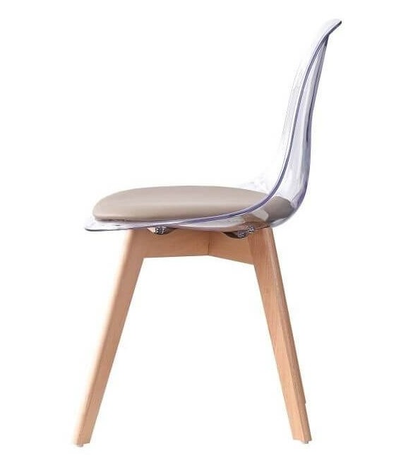 SILLA ESTATUS POLICARBONATO Y MADERA MARRÓN