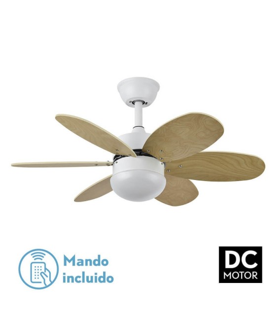 VENTILADOR DC ALVES METAL Y MADERA ROBLE 85 Ø