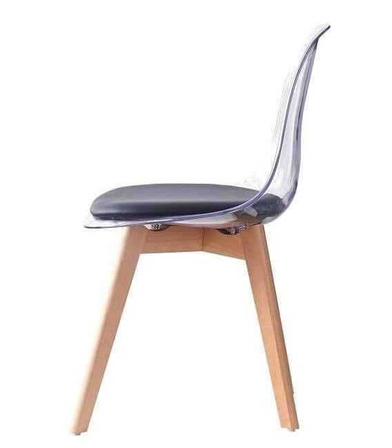 SILLA ESTATUS POLICARBONATO Y MADERA NEGRA 