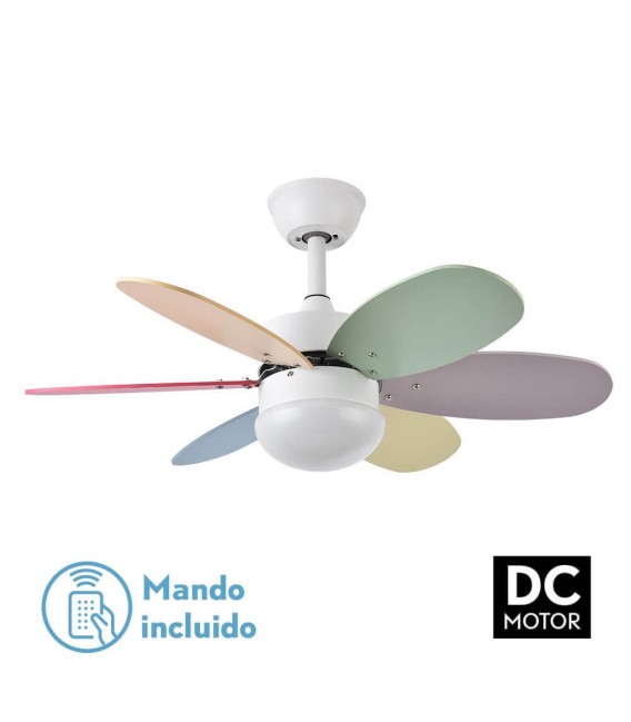 VENTILADOR DC ALVES METAL Y MADERA COLORES 85 Ø 