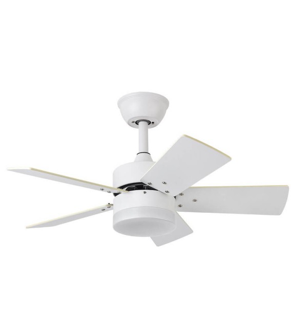 VENTILADOR DC MARTA MADERA Y METAL BLANCO 