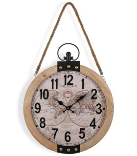RELOJ MUNDI MADERA Y METAL