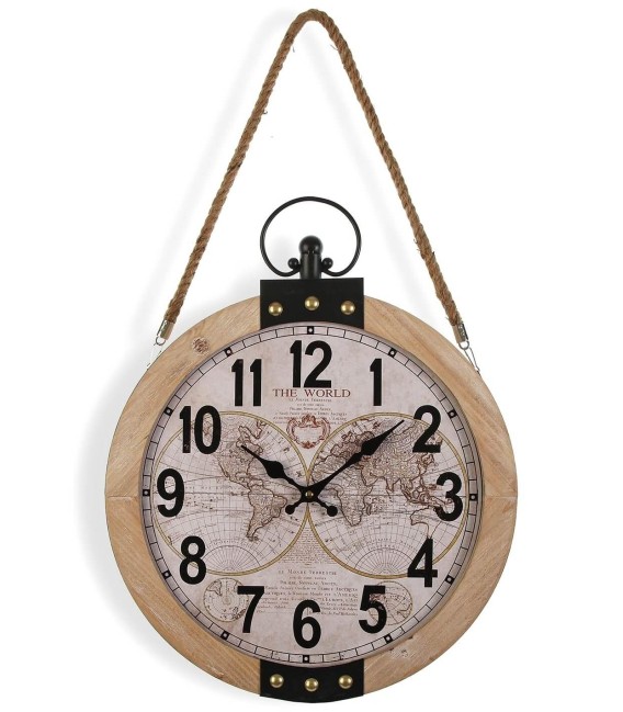RELOJ MUNDI MADERA Y METAL