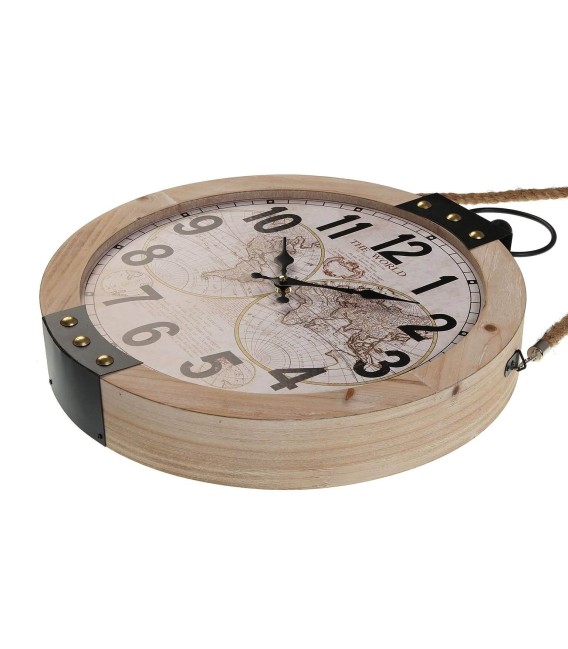 RELOJ MUNDI MADERA Y METAL
