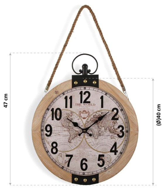 RELOJ MUNDI MADERA Y METAL