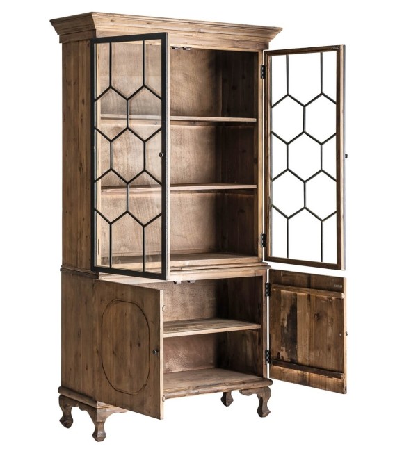 VITRINA LANK MADERA Y METAL 