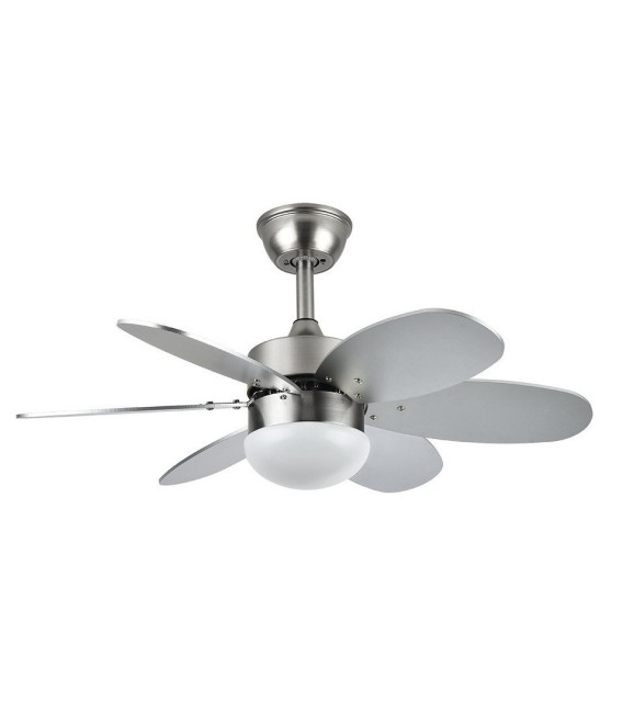 VENTILADOR DC ALVES METAL Y MADERA PLATA 85 Ø