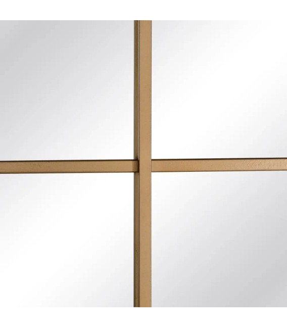 ESPEJO VESTIDOR VENTANA METAL ORO