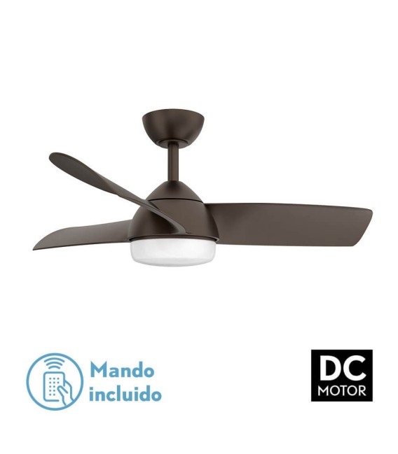 VENTILADOR DC HAUR METAL Y MADERA MARRÓN 
