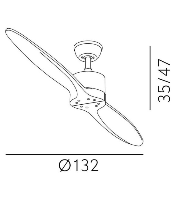 VENTILADOR DC LESTE MADERA Y METAL 
