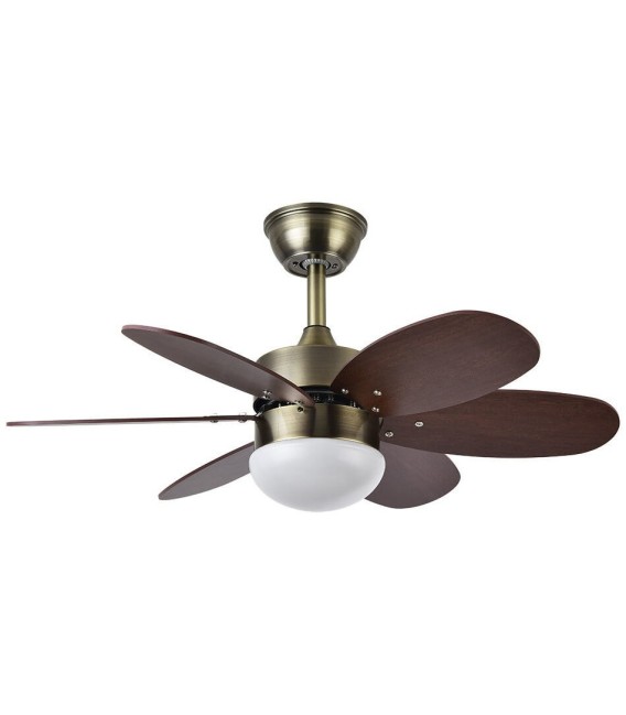 VENTILADOR DC ALVES METAL Y MADERA NOGAL 85 Ø 