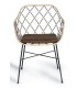 SILLA MALALO METAL RATÁN Y TEXTIL 