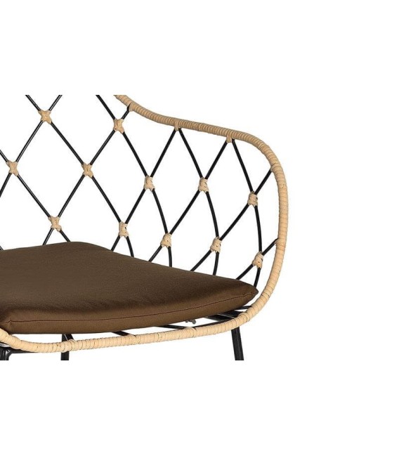 SILLA MALALO METAL RATÁN Y TEXTIL 