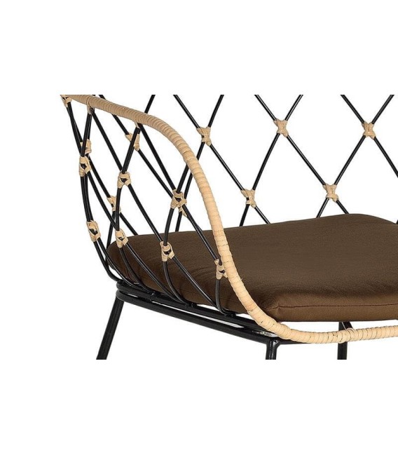 SILLA MALALO METAL RATÁN Y TEXTIL 