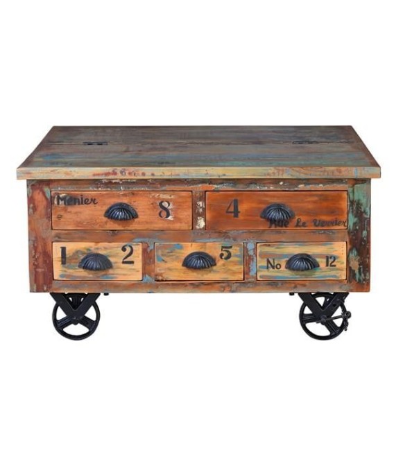 MESA DE CENTRO MARES MADERA Y METAL 