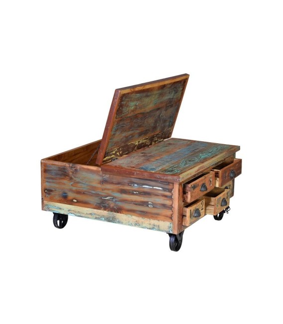 MESA DE CENTRO MARES MADERA Y METAL 