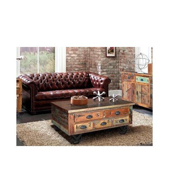 MESA DE CENTRO MARES MADERA Y METAL 