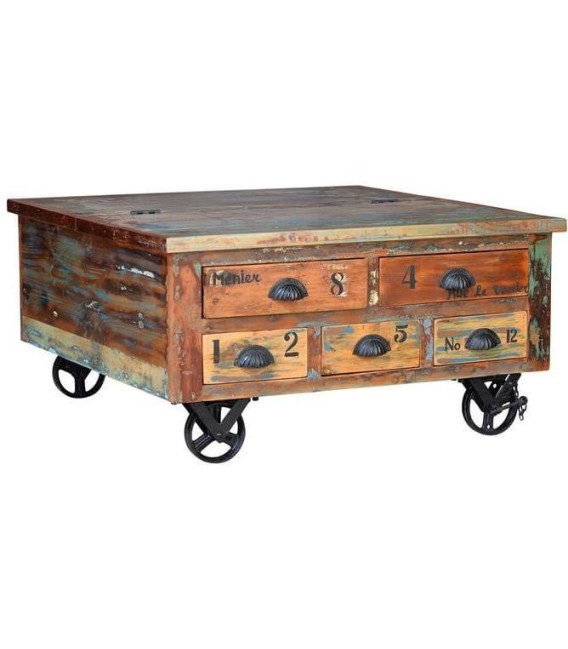 MESA DE CENTRO MARES MADERA Y METAL 