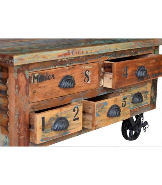 MESA DE CENTRO MARES MADERA Y METAL 