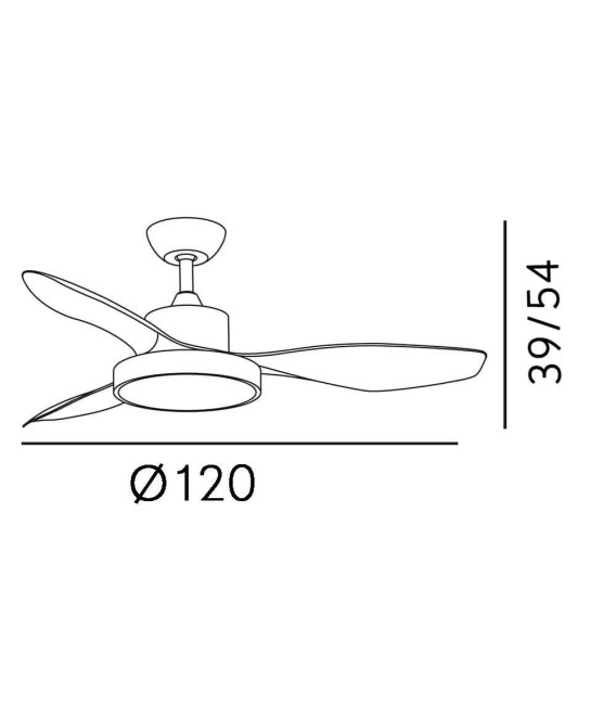 VENTILADOR DC HAYATE ABS Y METAL BLANCO