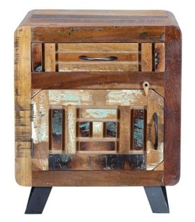 MESITA DE NOCHE MARES MADERA Y METAL 