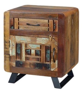 MESITA DE NOCHE MARES MADERA Y METAL 