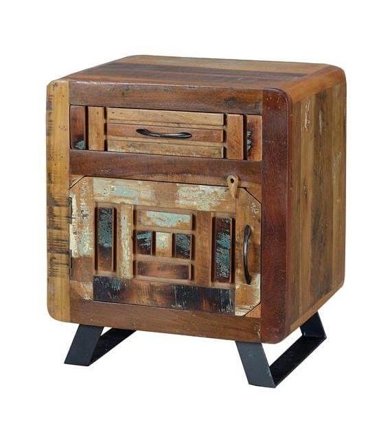 MESITA DE NOCHE MARES MADERA Y METAL 