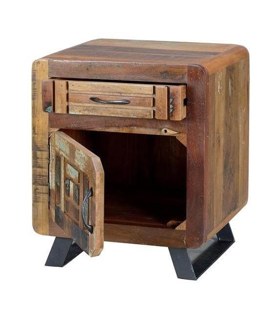 MESITA DE NOCHE MARES MADERA Y METAL 