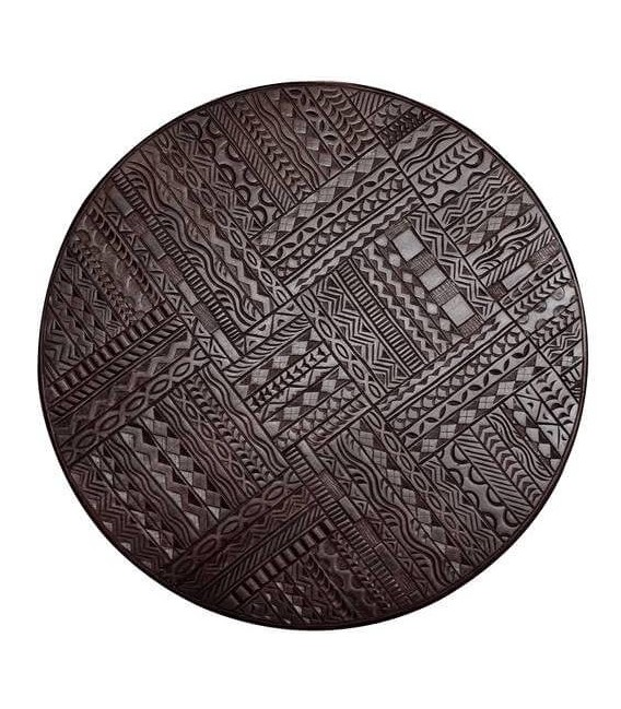 MESA DE CENTRO AZTECA MADERA Y METAL 