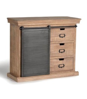 CÓMODA COMBINADA MANHATTAN MADERA Y METAL 