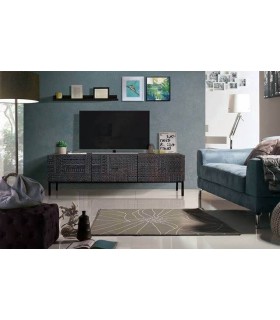 MUEBLE DE TV AZTECA 2 MADERA Y METAL