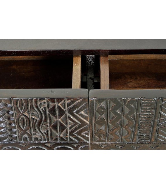 CONSOLA AZTECA MADERA Y METAL