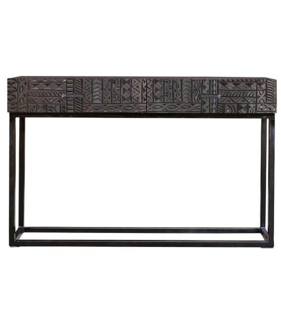 CONSOLA AZTECA MADERA Y METAL