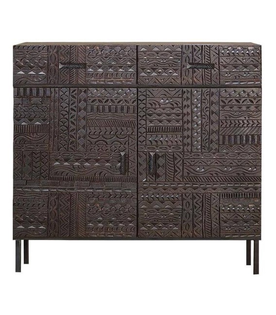 TAQUILLÓN AZTECA MADERA Y METAL MDMHOGAR