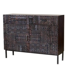 TAQUILLÓN AZTECA MADERA Y METAL MDMHOGAR