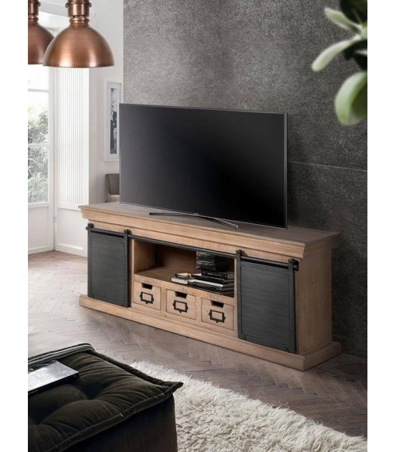 MUEBLE DE TV MANHATTAN MADERA Y METAL MDMHOGAR