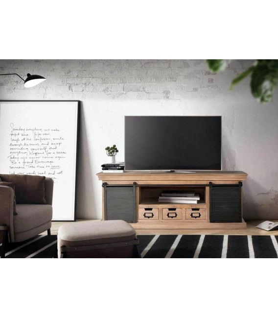 MUEBLE DE TV MANHATTAN MADERA Y METAL MDMHOGAR