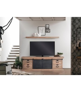 MUEBLE DE TV MANHATTAN 2 MADERA Y METAL MDMHOGAR