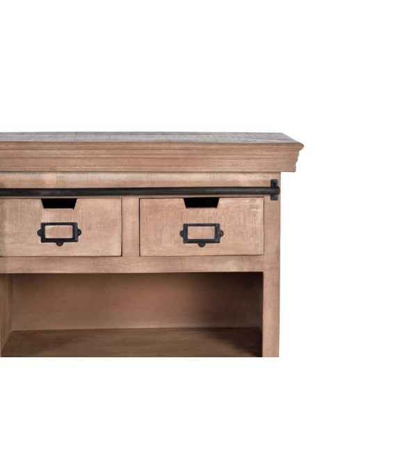 TAQUILLÓN AZTECA 2 MADERA Y METAL MDMHOGAR