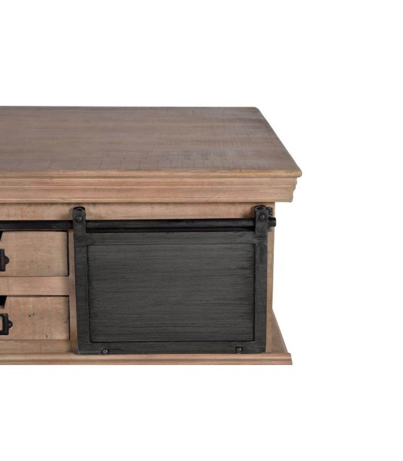 MESA DE CENTRO MANHATTAN  MADERA Y METAL MDMHOGAR