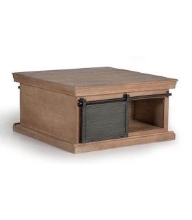 MESA DE CENTRO MANHATTAN  MADERA Y METAL MDMHOGAR