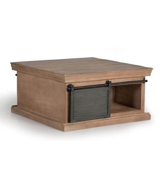 MESA DE CENTRO MANHATTAN  MADERA Y METAL MDMHOGAR