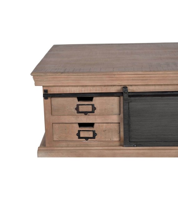 MESA DE CENTRO MANHATTAN  MADERA Y METAL MDMHOGAR